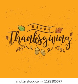 Thanksgiving day. Logo, text design. Typography for greeting cards and posters. Give thanks.