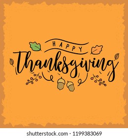 Thanksgiving day. Logo, text design. Typography for greeting cards and posters. Give thanks.