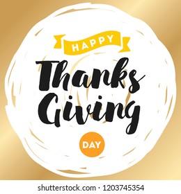 Thanksgiving day. Logo, text design. Typography for greeting cards and posters. Give thanks.