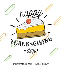 Thanksgiving day. Logo, text design. Typography for greeting cards and posters. Give thanks.
