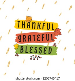 Thanksgiving day. Logo, text design. Typography for greeting cards and posters. Give thanks.
