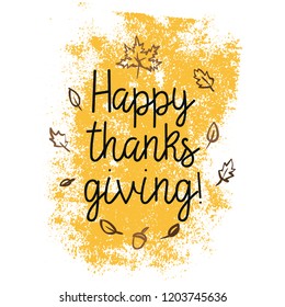 Thanksgiving day. Logo, text design. Typography for greeting cards and posters. Give thanks.