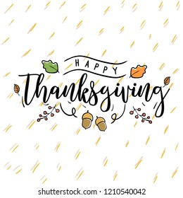 Thanksgiving day. Logo, text design. Typography for greeting cards and posters. Give thanks.