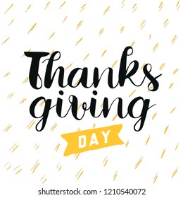 Thanksgiving day. Logo, text design. Typography for greeting cards and posters. Give thanks.