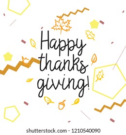 Thanksgiving day. Logo, text design. Typography for greeting cards and posters. Give thanks.