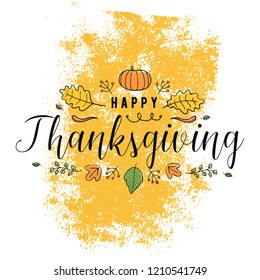 Thanksgiving day. Logo, text design. Typography for greeting cards and posters. Give thanks.