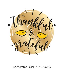 Thanksgiving day. Logo, text design. Typography for greeting cards and posters. Give thanks.