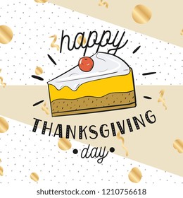 Thanksgiving day. Logo, text design. Typography for greeting cards and posters. Give thanks.