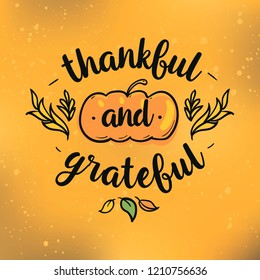 Thanksgiving day. Logo, text design. Typography for greeting cards and posters. Give thanks.