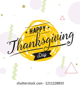 Thanksgiving day. Logo, text design. Typography for greeting cards and posters. Give thanks.
