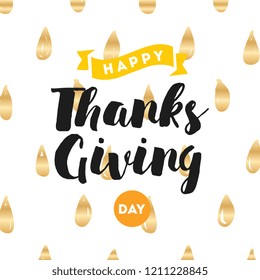 Thanksgiving day. Logo, text design. Typography for greeting cards and posters. Give thanks.