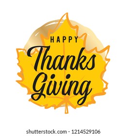 Thanksgiving day. Logo, text design. Typography for greeting cards and posters. Give thanks.