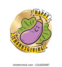 Thanksgiving day. Logo, text design. Typography for greeting cards and posters. Give thanks.