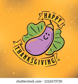 Thanksgiving day. Logo, text design. Typography for greeting cards and posters. Give thanks.