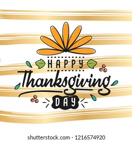 Thanksgiving day. Logo, text design. Typography for greeting cards and posters. Give thanks.