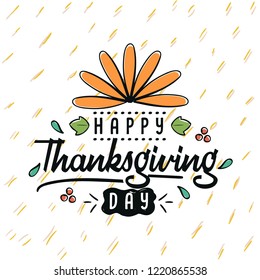 Thanksgiving day. Logo, text design. Typography for greeting cards and posters. Give thanks.