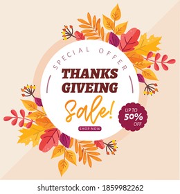 Thanksgiving day. Logo, text design. Typography for greeting cards and posters. Give thanks.