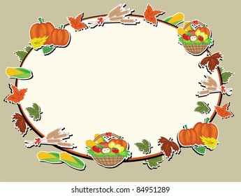 Thanksgiving day ,oval frame
