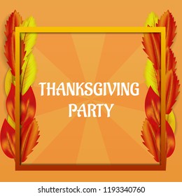 Thanksgiving day party concept background. Realistic illustration of thanksgiving day party vector concept background for web design