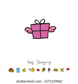 thanksgiving day poster / Hand drawn illustration - vector