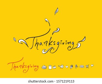 thanksgiving day poster / Hand drawn illustration - vector