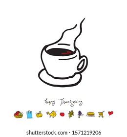 thanksgiving day poster / Hand drawn illustration - vector