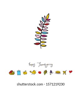 thanksgiving day poster / Hand drawn illustration - vector