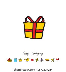 thanksgiving day poster / Hand drawn illustration - vector