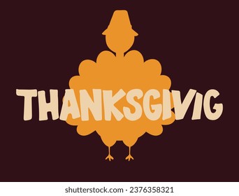 Thanksgiving Day poster for the holiday. Background for postcard, autumn icon. Autumn. Place for text. Vector illustration