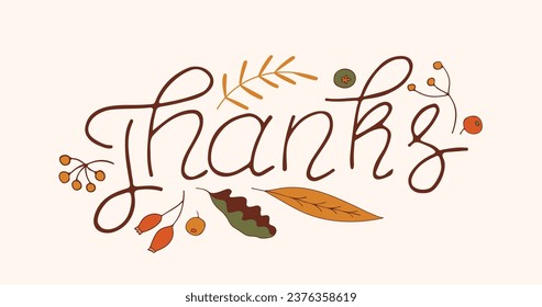 Thanksgiving Day poster for the holiday. Background for postcard, autumn icon. Autumn. Place for text. Vector illustration
