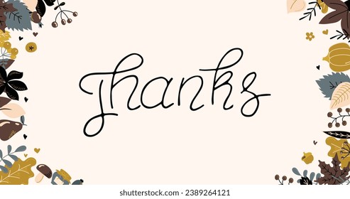Thanksgiving Day poster for the holiday. Background for postcard, autumn icon. Autumn. Place for text. Vector illustration