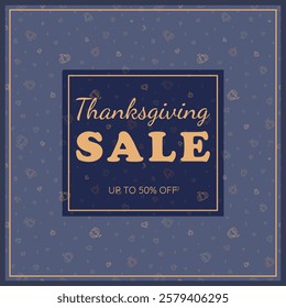 Thanksgiving Day sale banner for background. Happy holiday, autumn squash harvesting vector illustration