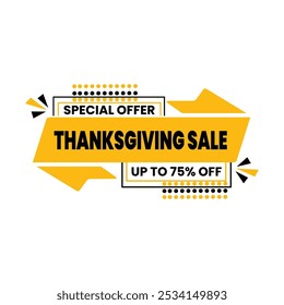 Thanksgiving day sale banner. Seasonal lettering. vector illustration