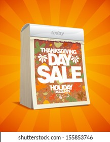 Thanksgiving day sale design in form of tear-off calendar. Eps10