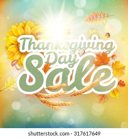 Thanksgiving Day sale headline template. EPS 10 vector file included