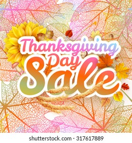 Thanksgiving Day sale headline template. EPS 10 vector file included