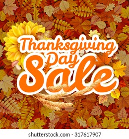 Thanksgiving Day sale headline template. EPS 10 vector file included