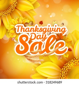 Thanksgiving Day sale headline template. EPS 10 vector file included