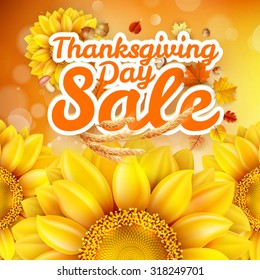 Thanksgiving Day sale headline template. EPS 10 vector file included
