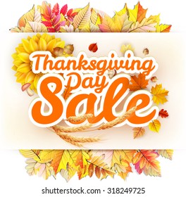 Thanksgiving Day sale headline template. EPS 10 vector file included