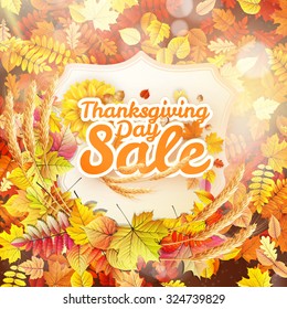 Thanksgiving Day sale headline template. EPS 10 vector file included