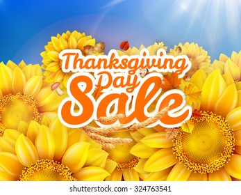 Thanksgiving Day sale headline template. EPS 10 vector file included