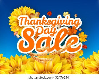 Thanksgiving Day sale headline template. EPS 10 vector file included