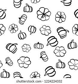 Thanksgiving day seamless pattern in hand drawn style. Vector illustration