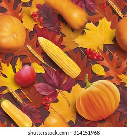 Thanksgiving day seamless pattern. Vector illustration.