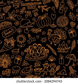 Thanksgiving day, seamless pattern for your design