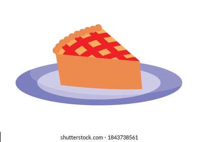 Thanksgiving Day Sliced ​​Pie Illustration