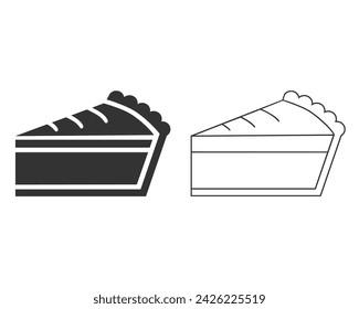 Thanksgiving Day Solid Glyph line Icon set Pie Slice vector sign