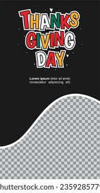 Thanksgiving Day. Template for social media post, banner, poster, flyer. Vector illustration
