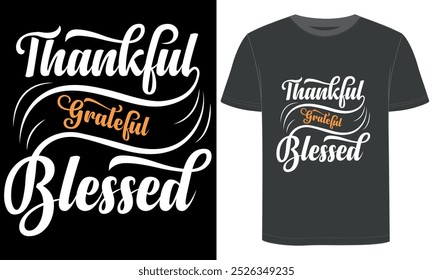 Dia de Ação de Graças, Agradecido Grateful abençoado projeto de camisa